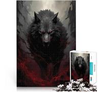 Puzzles pour Adultes 1000 pièces Art du Loup Fait de Bois，pour Les 14 Ans et Plus Jouet de défi Améliorer l'amour Entre Les Couples。Taille：50x75cm/19.6x29.5pouce