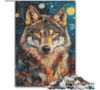 Puzzles pour Adultes 1000 pièces Art du Loup, Jeu Familial Anti-Stress, défi Difficile, renforce l'amour Entre Couples (Taille 26x38cm)