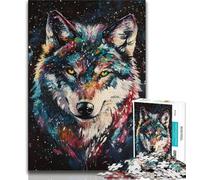 Puzzles pour Adultes 1000 pièces Art du Loup, Jeux éducatifs Décoration d'intérieur Idéal comme Cadeau pour Toute la Famille 50x75cm