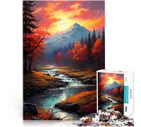 Puzzles pour Adultes 1000 pièces Art du Paysage Fait de Papier，Convient aux 14 Ans et Plus Jouet éducatif Anti-Stress Cadeaux du Père Noël Secret。Taille：26x38cm/10.24x14.96pouce