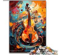 Puzzles pour Adultes 1000 pièces Art du Violon coloré en Bois, pour Les 14 Ans et Plus 50x75cm Activité Amusante en Famille, défi cérébral, pour Les Adolescents