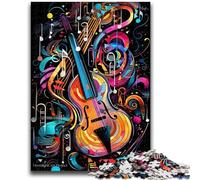 Puzzles pour Adultes 1000 pièces Art du Violon coloré Jouet éducatif Anti-Stress Cadeaux pour Amis et Famille 50x75cm