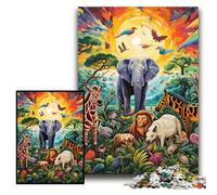 Puzzles pour Adultes 1000 pièces Art Éléphant Puzzles Difficiles pour Adultes 26x38cm Activités Amusantes à la Maison, Cadeaux d'anniversaire, Cadeaux de Voyage