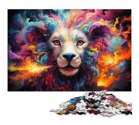 Puzzles pour Adultes 1000 pièces Art Fantastique Ciel étoilé Lion Décoration de la Maison Puzzles Cadeaux de Noël 1000 pièces (38 x 26 cm)