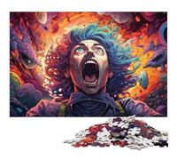 Puzzles pour Adultes 1000 pièces Art Fantastique et coloré avec Affiche et fiche de Questions réponses Assorties (75 x 50 cm)