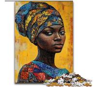 Puzzles pour Adultes 1000 pièces, Art féminin Africain, à partir de 14 Ans, décoration d'intérieur, à Offrir en Cadeau à Toute la Famille (Taille 26x38cm)
