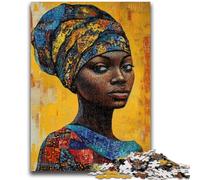 Puzzles pour Adultes 1000 pièces Art féminin Africain Difficile et Stimulant avec Affiche et fiche de Questions correspondantes pour Les 14 Ans 50x75cm