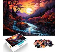 Puzzles pour Adultes 1000 pièces Art fluvial coloré Jouet éducatif d'apprentissage 26x38cm Collection d'artistes Beaux-Arts pour Adolescents de 14 Ans et Plus
