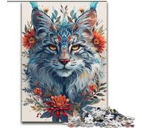 Puzzles pour Adultes 1000 pièces Art Lynx Puzzle en Bois, Cadeau de défi cérébral, activité éducative pour Adolescents 1000 pièces(50x75cm)
