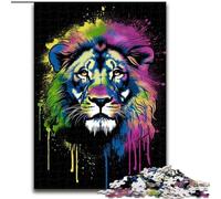Puzzles pour Adultes 1000 pièces Art Neon Lion Puzzle Parfait pour Les Adolescents et Les Loisirs en Famille, pour Les Anniversaires (Taille : 50x75cm)