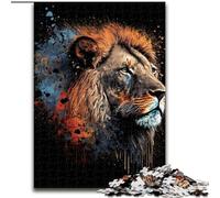Puzzles pour Adultes, 1000 pièces Art Neon Lion Puzzle Soirée de Jeux en Famille Expérience visuelle stimulante et enrichissante (Taille : 26x38cm)