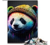 Puzzles pour Adultes, 1000 pièces Art Neon Panda Puzzle Activité de cohésion familiale, Cadeau Unique pour Les Vacances et Les Anniversaires (Taille : 50x75cm)