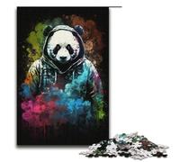 Puzzles pour Adultes 1000 pièces Art Neon Panda Puzzle Impossible Jeu Familial Soulagement du Stress Défi Difficile 1000 PCS (38x26cm)