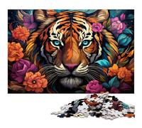 Puzzles pour Adultes 1000 pièces Art psychédélique coloré Fleur Tigre Puzzle Jouets Décoration intérieure Unique et Cadeaux Convient aux Adolescents de 14 Ans et Plus 1000 pièces (38 x 26 cm)
