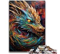 Puzzles pour Adultes 1000 pièces Art psychédélique Dragon Adolescent Puzzle, Jeu Familial Anti-Stress Défi Difficile Convient aux Couples (75x50cm)