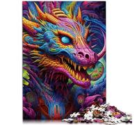 Puzzles pour Adultes 1000 pièces Art psychédélique Dragon Puzzle éducatif d'apprentissage 26x38cm Jeu éducatif pour Anniversaire Noël