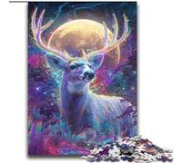 Puzzles pour Adultes 1000 pièces, Art psychédélique et visionnaire du cerf, Anti-Stress, défi Difficile, idéal comme Cadeau pour Toute la Famille 38x52cm