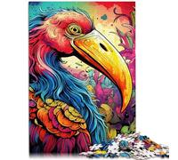 Puzzles pour Adultes 1000 pièces Art Psychédélique Flamingo Impossible Puzzle 26x38cm Anti-Stress Staycation Tuer Le Temps pour Les 14 Ans