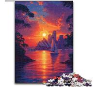 Puzzles pour Adultes 1000 pièces Art Sydney Opera House Puzzle pour s'amuser en Famille Parfait pour Les Vacances, Les soirées de Jeux interactives (Taille : 26x38cm)