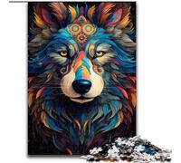Puzzles pour Adultes 1000 pièces Art Tête de Loup Puzzle pour s'amuser en Famille Parfait pour Les Vacances, Les soirées de Jeux interactives (Taille : 26x38cm)