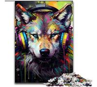 Puzzles pour Adultes 1000 pièces Art Wolf en Bois, décoration Artistique DIY Parfaite ou Cadeau d'anniversaire 50x75cm Décoration Artistique DIY, Cadeau d'anniversaire Parfait