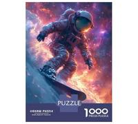 Puzzles pour Adultes 1000 Pièces Astronaut in Space Surfer Puzzle Adulte Jeux Amusants Course De Vitesse Manuelle Jeu Stimulant Cadeaux 70x50cm/1000pcs