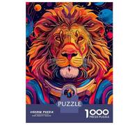 Puzzles pour Adultes 1000 Pièces Astronaut Space Lion Puzzle Adulte - Jouet Anti-Stress - Décoration Parfaite - Activités Ludiques À La Maison 70x50cm/1000pcs