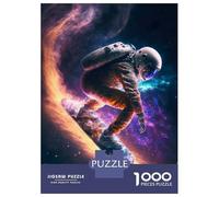 Puzzles pour Adultes 1000 Pièces Astronaut Space Snowboard Puzzles pour Adultes Jeu Manuel Améliore La Mémoire Activités Amusantes À La Maison 52x38cm/1000pcs