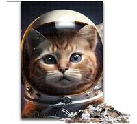 Puzzles pour Adultes 1000 pièces Astronaute Chat Orange Puzzles stimulants Noël Halloween Fête des mères Nouvel an Pâques Cadeau Taille : 38x26cm