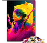 Puzzles pour Adultes 1000 pièces Astronaute coloré en Bois, idée Cadeau Unique de décoration d'intérieur DIY 50x75cm Fête d'anniversaire pour Hommes Femmes