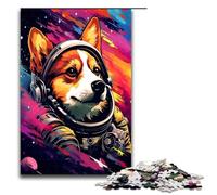 Puzzles pour Adultes 1000 pièces Astronaute Corgi Bébé Jouet Jeu intellectuel Idéal comme Cadeau pour Toute la Famille 75x50cm