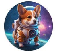 Puzzles pour Adultes 1000 pièces Astronaute Corgi Puzzles pour Adultes Développe la Coordination œil-Main, Parfait pour Les Cadeaux d'anniversaire (67,5 x 67,5 cm)