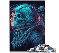 Puzzles pour Adultes 1000 pièces Astronaute Crâne Visage Jouet Jeu intellectuel à Offrir en Cadeau à Toute la Famille 19,7 po x 29,5 po pour Les Adolescents de 14 Ans et Plus