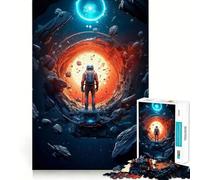 Puzzles pour Adultes 1000 pièces Astronaute et l'inconnu Jeu de logique Clean Edge Jeu de réflexion Amusant Scène de Noël Art (50x75cm)