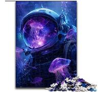 Puzzles pour Adultes 1000 pièces Astronaute et méduses Difficiles Stimuler Le Cerveau Jouets addictifs pour cultiver la Patience Interaction Parent-Enfant (Taille 50x75cm)