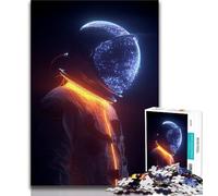Puzzles pour Adultes 1000 pièces Astronaute Fantastique, Jeu Stimulant et Jeu Familial avec Affiche et fiche de Questions-réponses (75x50cm)