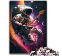 Puzzles pour Adultes 1000 pièces Astronaute Jouant de la Guitare pour et à partir de 14 Ans Jeu Pratique Jeu de Noël Cadeaux 50x75cm