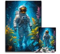 Puzzles pour Adultes 1000 pièces Astronaute Lieu Magique Puzzles pour Adultes Cassetête Stimulant Activité familiale Décoration d'intérieur Cadeau de Vacances 1000 pièces (38x26cm)