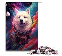 Puzzles pour Adultes 1000 pièces Astronaute Samoyède par éclaboussures Beaucoup de Jouets colorés épais Jeu intellectuel Idéal comme Cadeau pour Toute la Famille 75x50cm