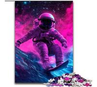Puzzles pour Adultes 1000 pièces Astronaute Surf dans l'espace, Jeu de Quiz pour renforcer l'amour Entre Couples à partir de 14 Ans (Taille 50x75cm)