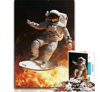 Puzzles pour Adultes 1000 pièces Astronaute Surfeur Adolescent Puzzle Jeux Amusants en Famille Idéal comme Cadeau pour Toute la Famille 38x26cm