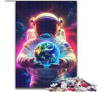 Puzzles pour Adultes 1000 pièces Astronaute Tenant la Terre, Jeux éducatifs et décoration d'intérieur, idéal comme Cadeau pour Toute la Famille (Taille 26x38cm)