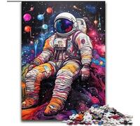 Puzzles pour Adultes 1000 pièces Astronautes artistiques Puzzle Adulte Jeu Cadeau Famille Jeu interactif Défi cérébral Cadeau (Taille : 26x38cm)