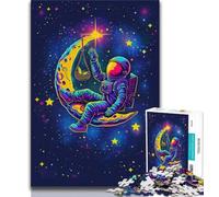 Puzzles pour Adultes 1000 pièces Astronautes sur la Lune, activité familiale Amusante à la Maison, Cadeau d'anniversaire, Cadeau de Voyage (75x50cm)