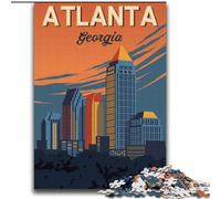 Puzzles pour Adultes 1000 pièces Atlanta Georgia City Jeu de réflexion Décoration Murale Cadeaux d'anniversaire et de Noël Uniques (38x52cm) 1000 pièces