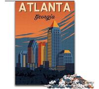 Puzzles pour Adultes 1000 pièces Atlanta Georgia City, Jouets éducatifs, Jeux Anti-Stress, renforce l'amour Entre Couples 26x38cm
