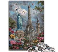 Puzzles pour Adultes 1000 pièces Attractions mondiales Difficile à réaliser mais Amusant et Humoristique Cadeau d'anniversaire, Cadeaux, Art Mural 26x38cm