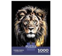 Puzzles Pour Adultes 1000 Pièces Aureate Sovereign - Lion’s Roar in Abstract Gold & Ebony Puzzle Pour Adultes - Jeu De Réflexion - Idéal Pour Se Divertir À La Maison - Cadeau D'anniversaire Ou De Noël