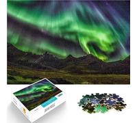 Puzzles pour Adultes 1000 pièces Aurore boréale en Islande Jouets de Jeu pour Cadeau Familial Décoration Parfaite 75x50cm