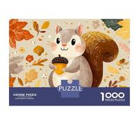 Puzzles pour Adultes 1000 Pièces Autumn Squirrel with Acorn-3 Puzzle pour Adultes - Jouets À Monter Soi-même - Décoration Parfaite - Cadeaux Uniques pour Anniversaires Et Noël 52x38cm/1000pcs